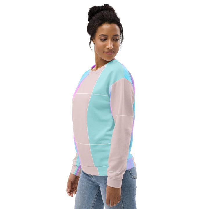 Graphic Sweatshirt for Women Pastel Colorblock Watercolor Illustration
