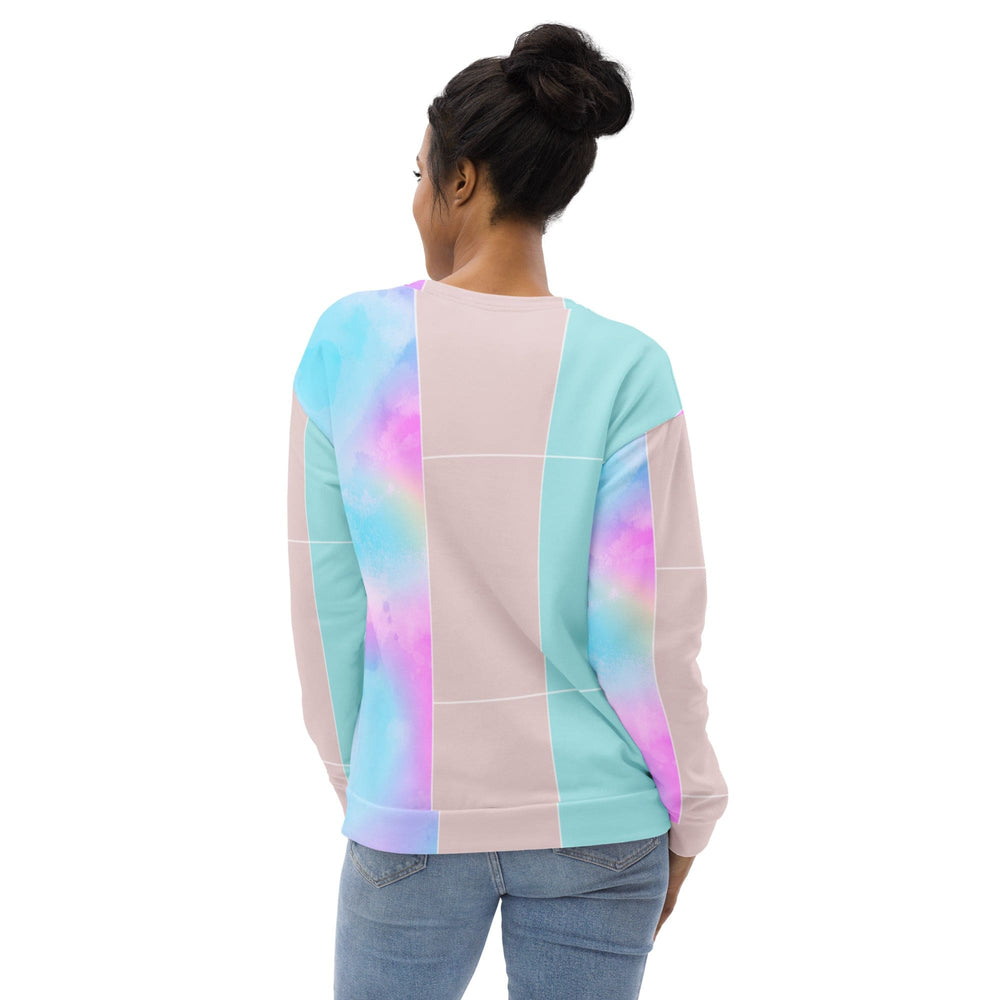 Graphic Sweatshirt for Women Pastel Colorblock Watercolor Illustration