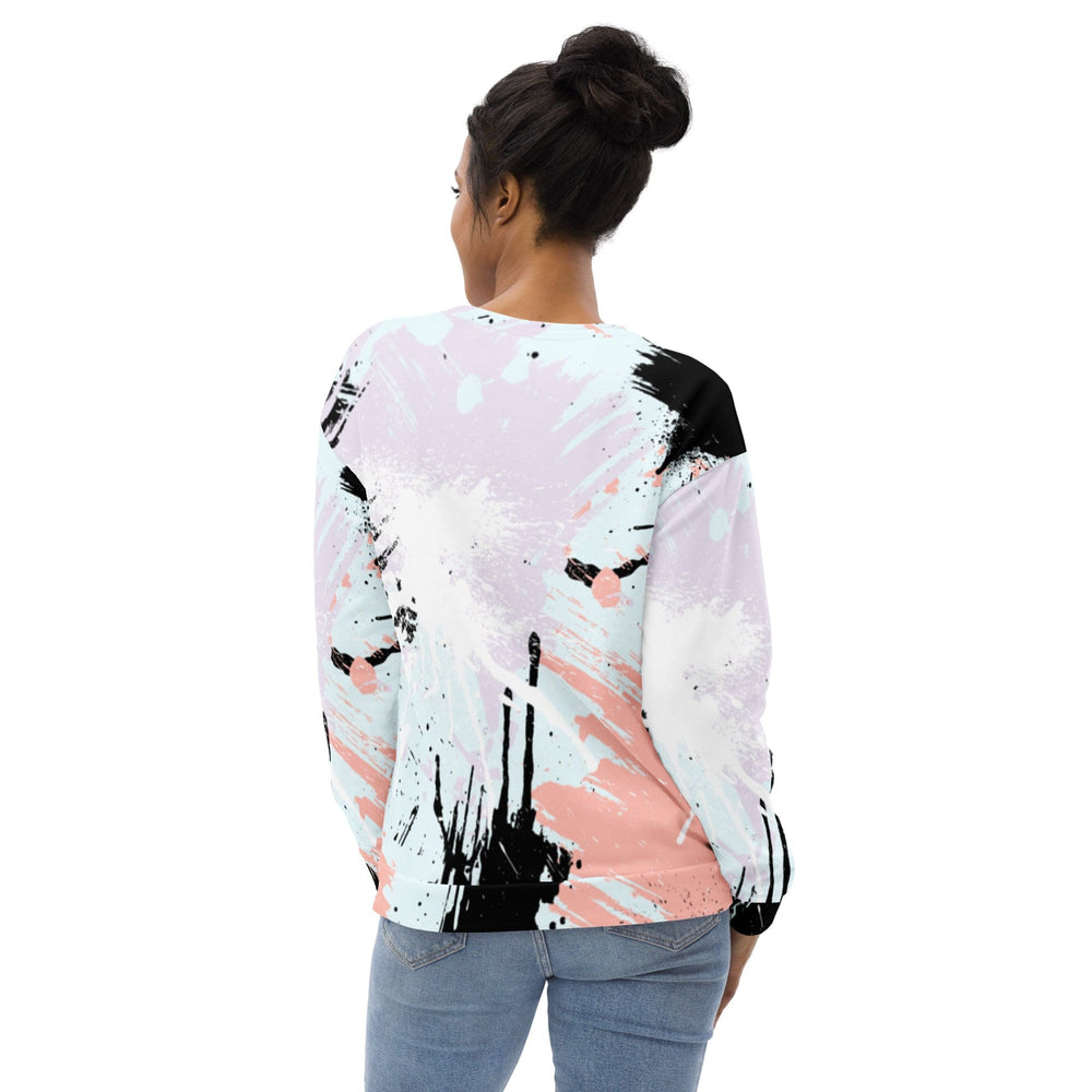 Graphic Sweatshirt for Women Pink Black Abstract Print - Womens | Sweatshirts