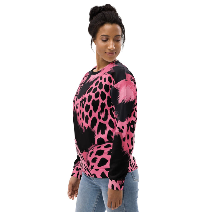 Graphic Sweatshirt for Women Pink Black Spotted Print - Womens | Sweatshirts