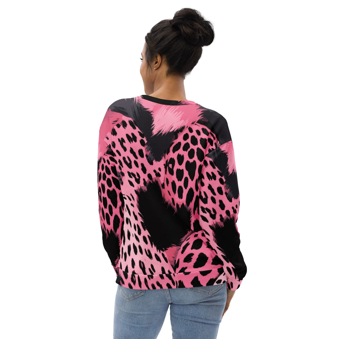 Graphic Sweatshirt for Women Pink Black Spotted Print - Womens | Sweatshirts