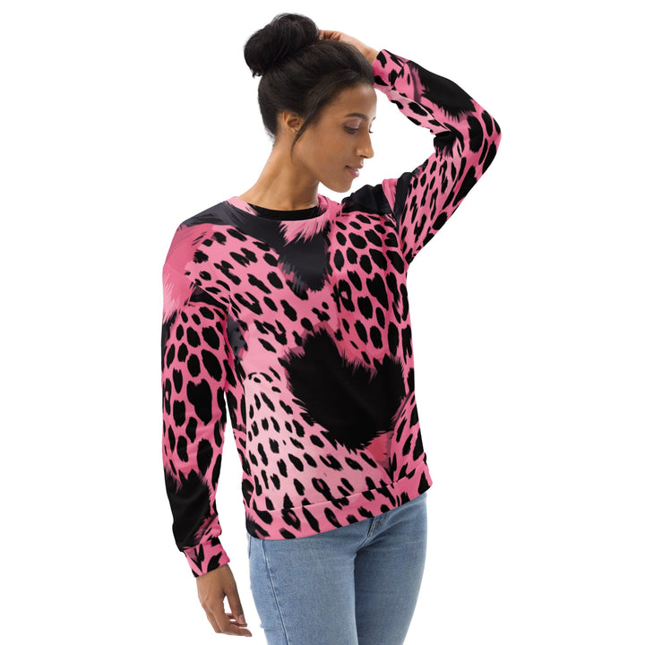 Graphic Sweatshirt for Women Pink Black Spotted Print - Womens | Sweatshirts