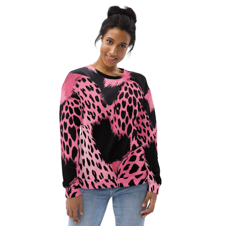 Graphic Sweatshirt for Women Pink Black Spotted Print - Womens | Sweatshirts