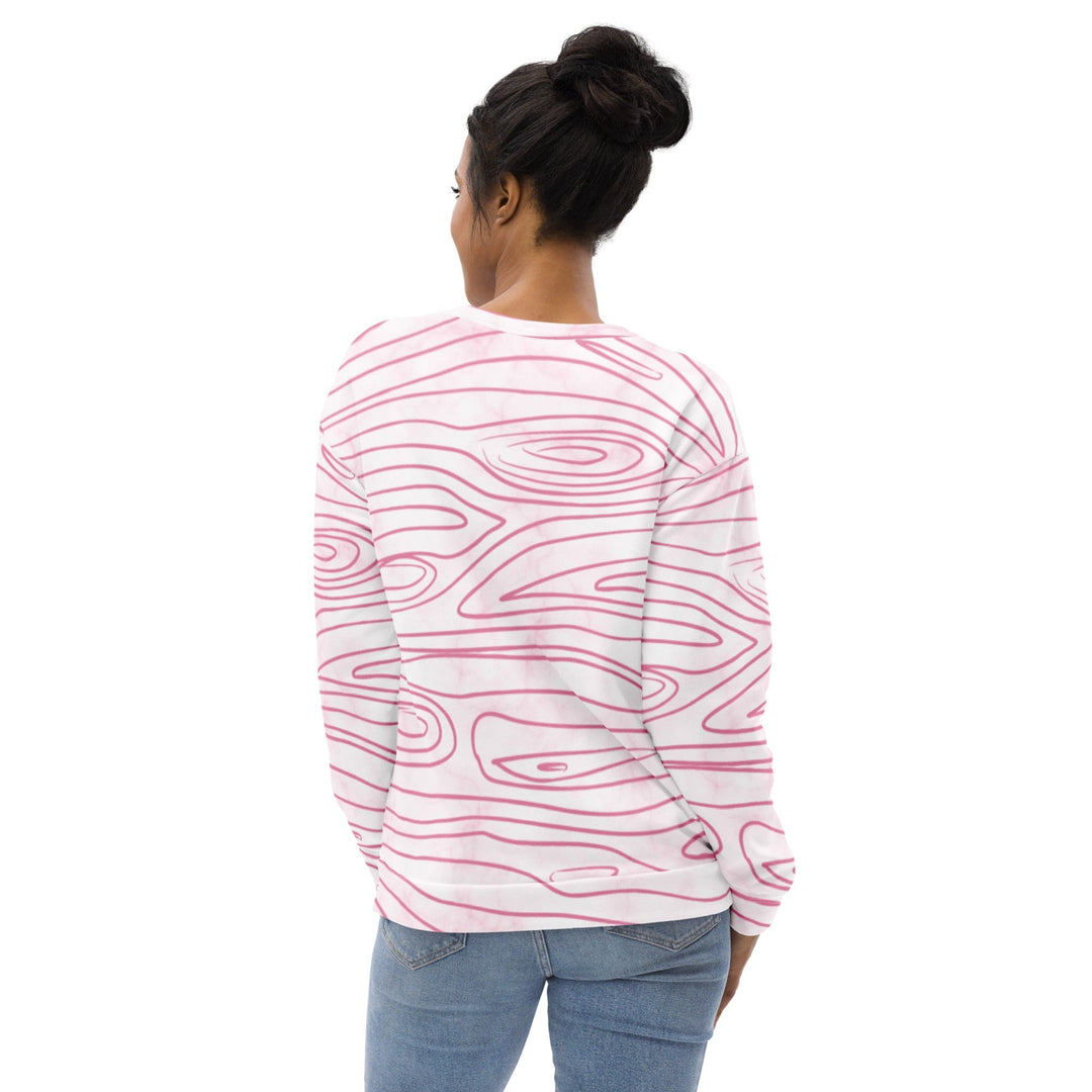 Graphic Sweatshirt for Women Pink Line Art Sketch Print - Womens | Sweatshirts