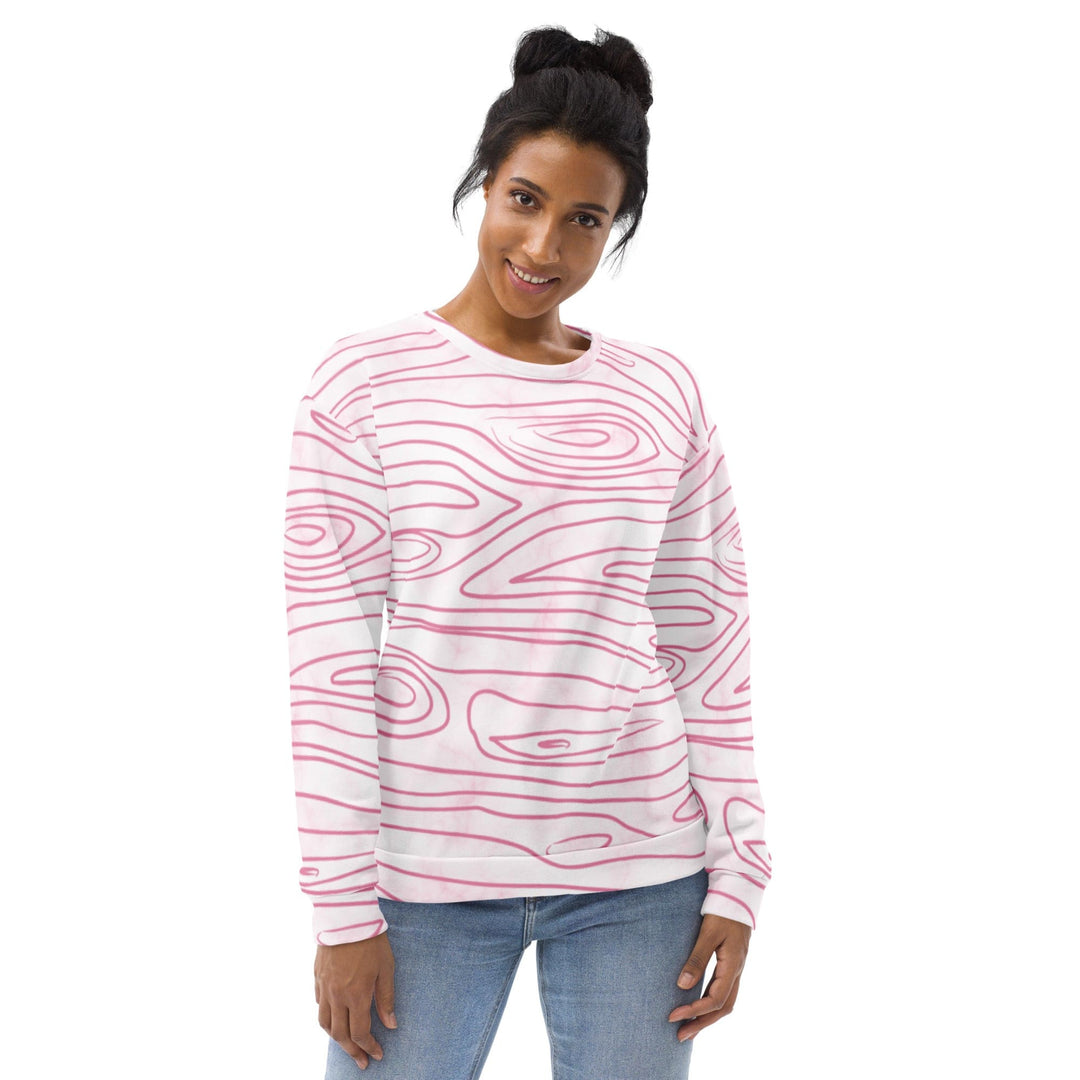 Graphic Sweatshirt for Women Pink Line Art Sketch Print - Womens | Sweatshirts