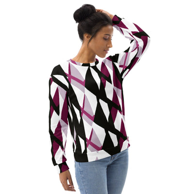Graphic Sweatshirt For Women Pink Mauve Pattern