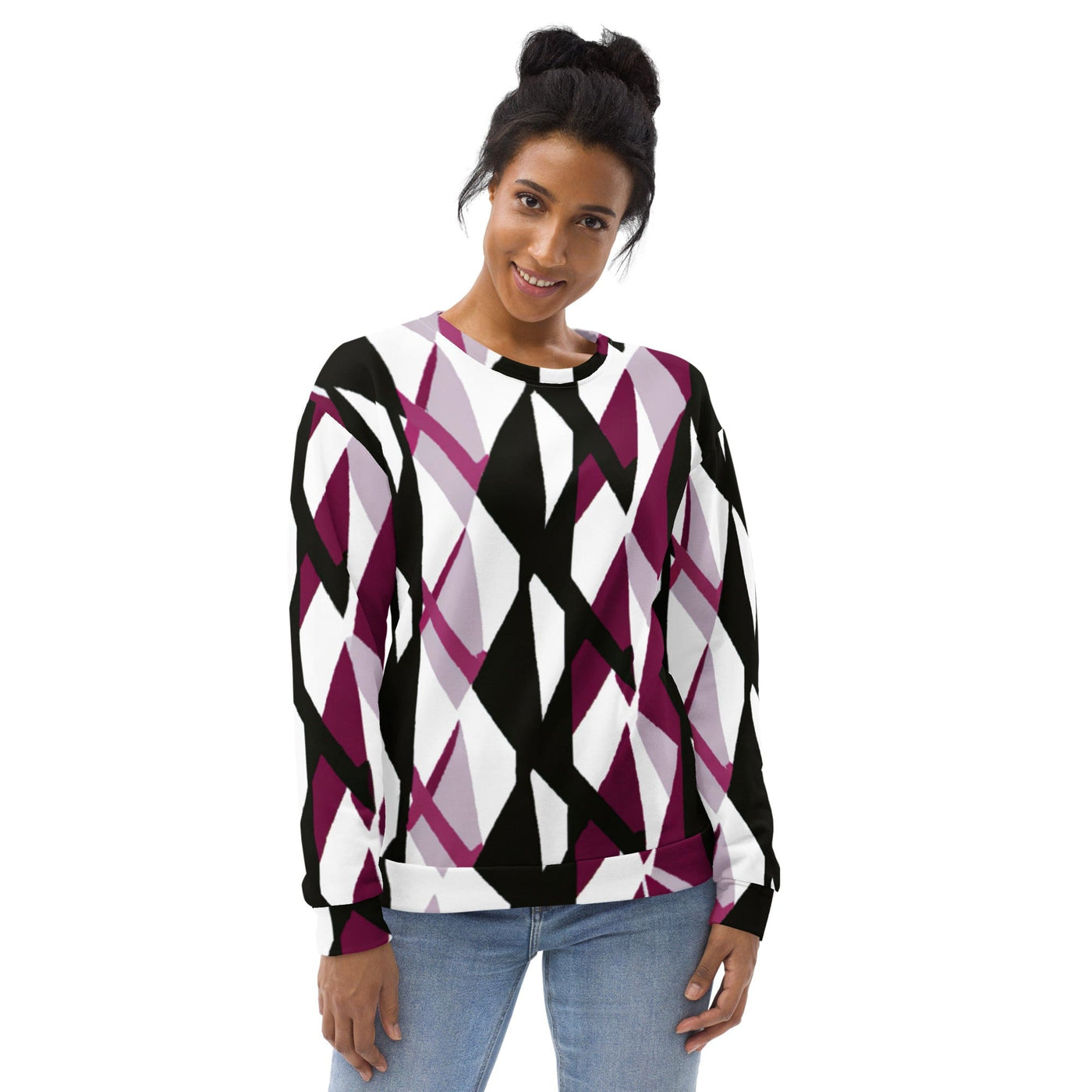 Graphic Sweatshirt For Women Pink Mauve Pattern