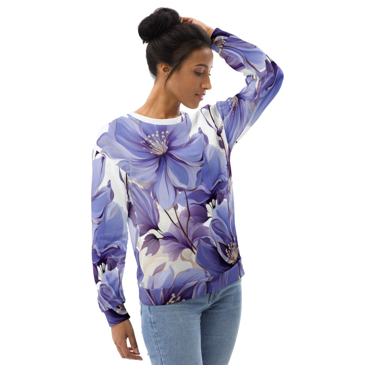 Graphic Sweatshirt for Women Purple Botanical Blooms 2 - Womens | Sweatshirts