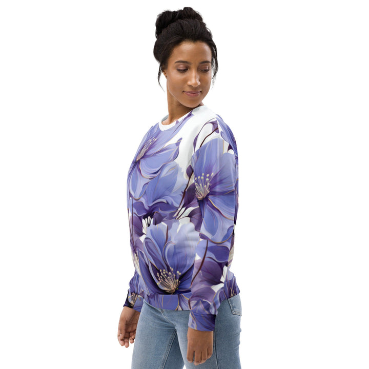 Graphic Sweatshirt for Women Purple Botanical Blooms 2 - Womens | Sweatshirts