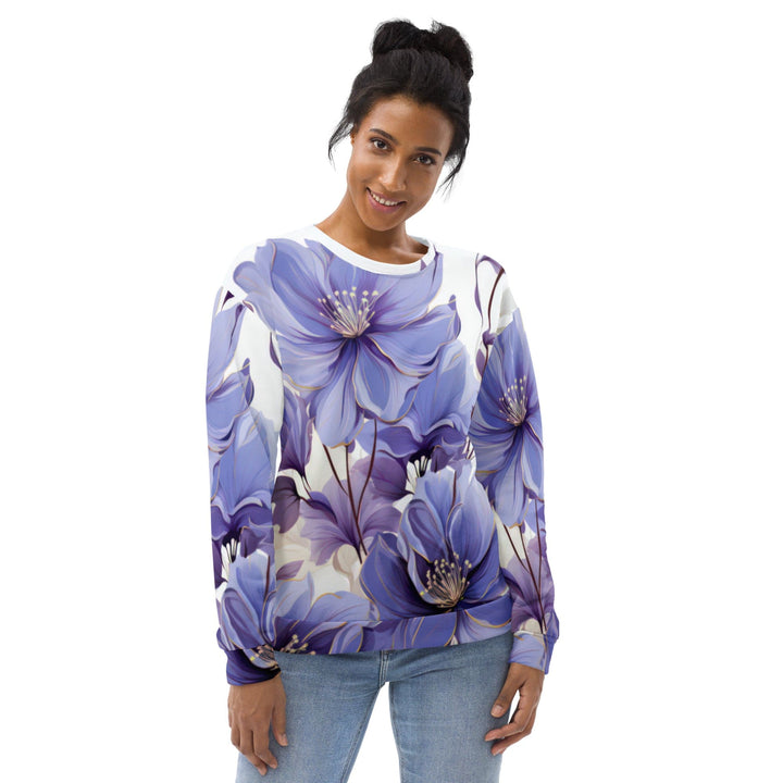 Graphic Sweatshirt for Women Purple Botanical Blooms 2 - Womens | Sweatshirts