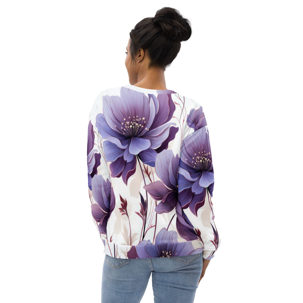 Graphic Sweatshirt for Women Purple Botanical Blooms 3 - Womens | Sweatshirts