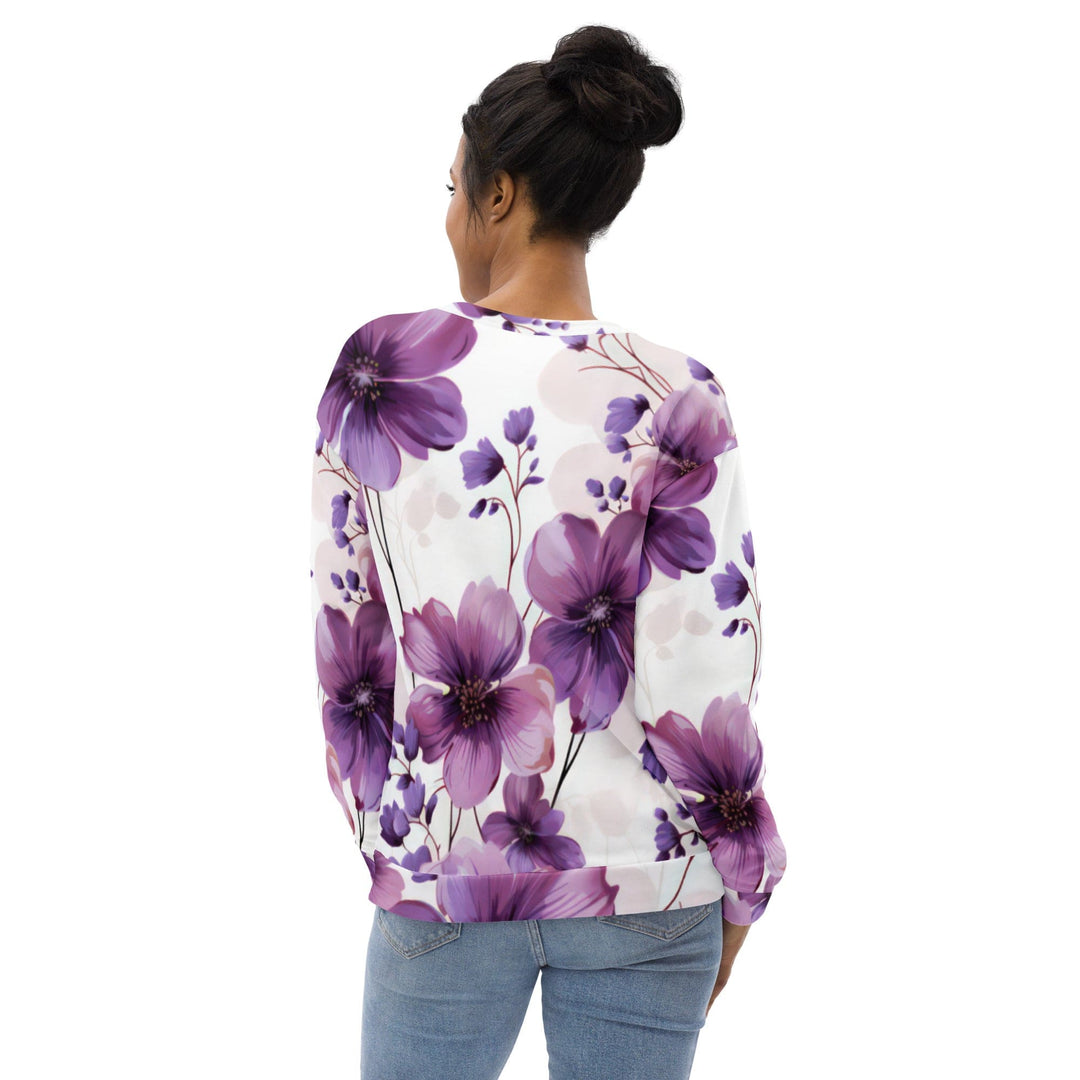 Graphic Sweatshirt for Women Purple Botanical Blooms 4 - Womens | Sweatshirts