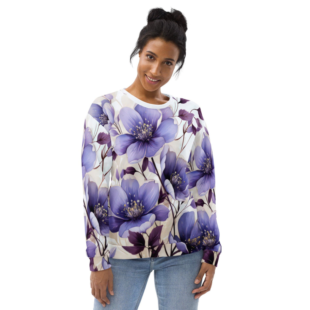 Graphic Sweatshirt for Women Purple Botanical Blooms - Womens | Sweatshirts