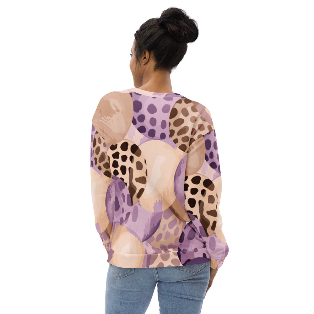 Graphic Sweatshirt for Women Purple Lavender Spotted Print - Womens