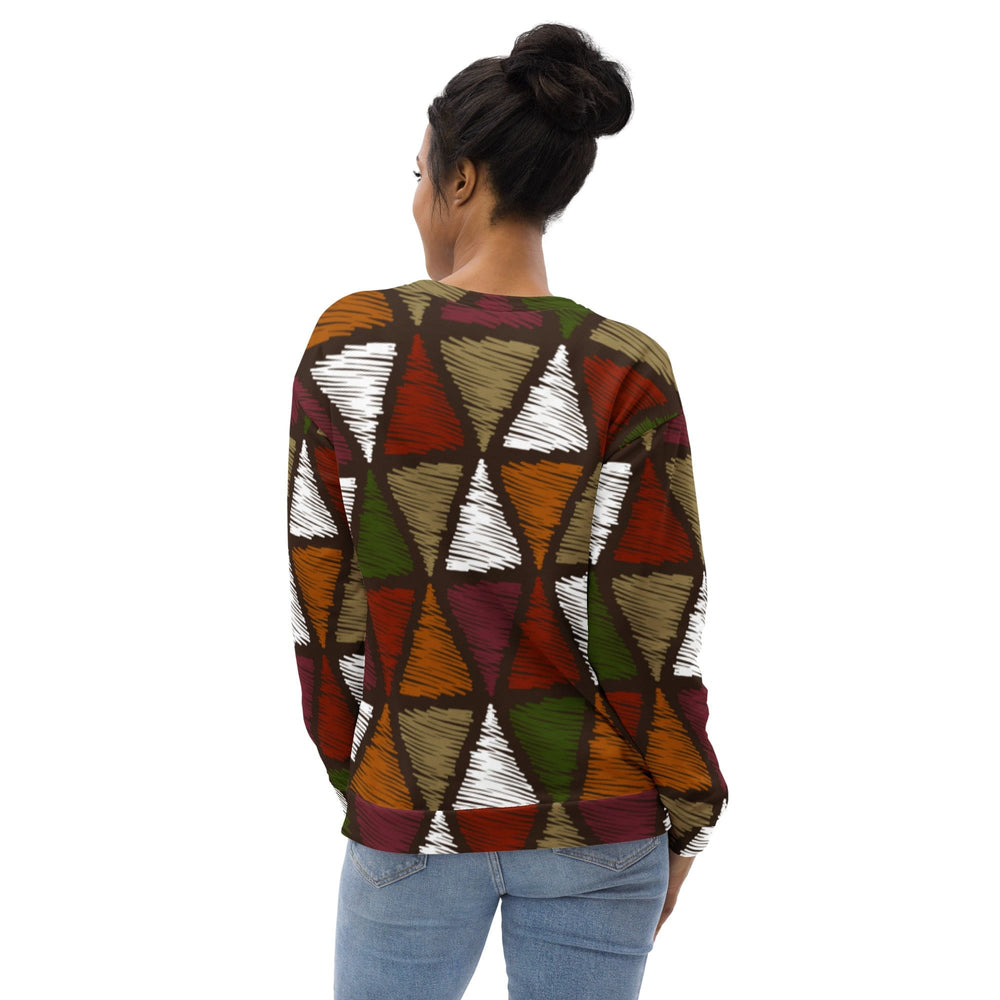 Graphic Sweatshirt for Women Red Green Geometric Lines - Womens | Sweatshirts