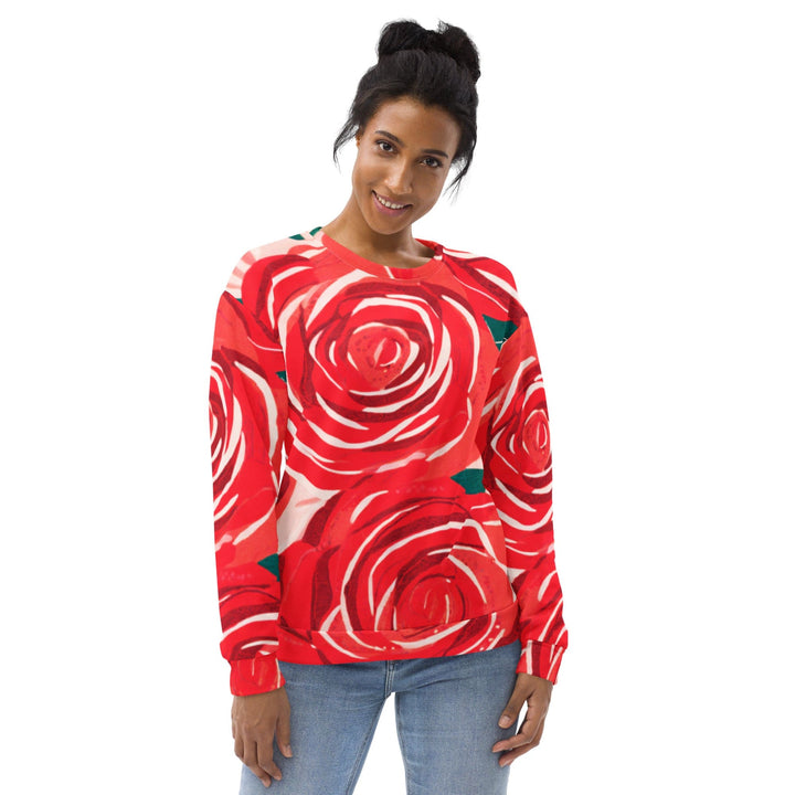 Graphic Sweatshirt for Women Rustic Red Roses - Womens | Sweatshirts | AOP