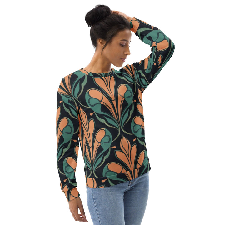 Graphic Sweatshirt for Women Retro Vintage Print - Womens/Sweatshirts/AOP