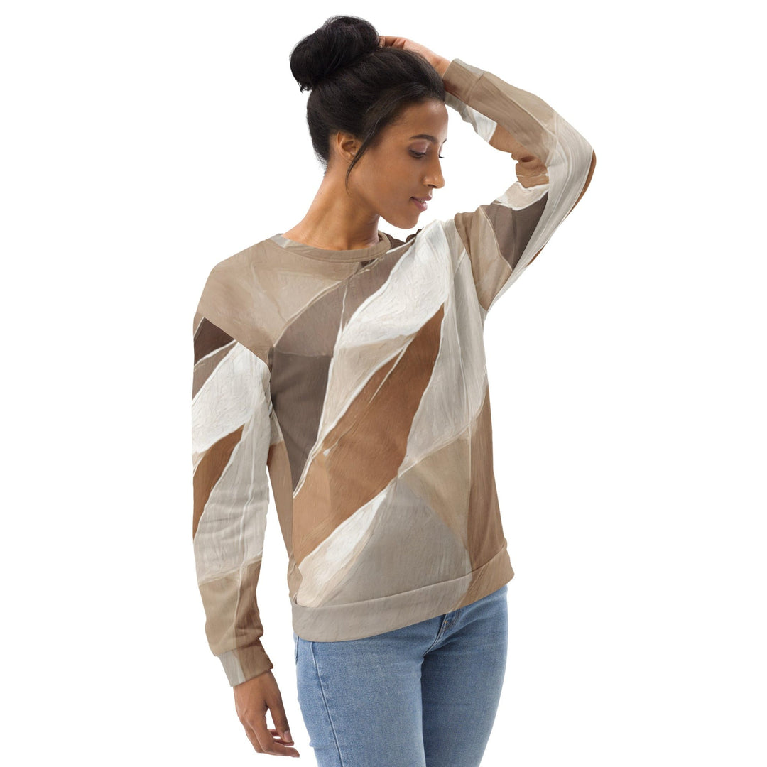 Graphic Sweatshirt for Women Rustic Brown Stone Print 2 - Womens | Sweatshirts