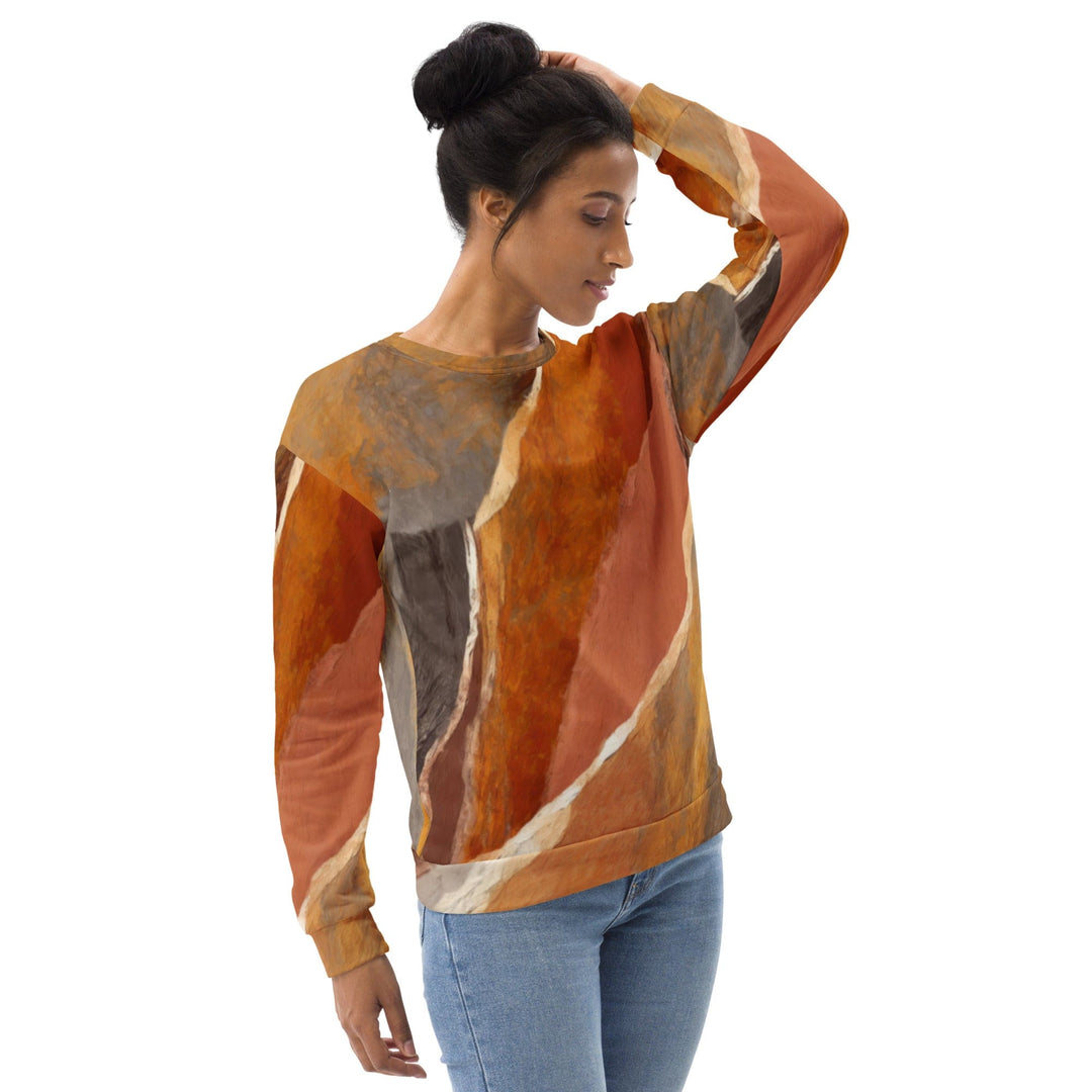 Graphic Sweatshirt for Women Rustic Brown Stone Print - Womens | Sweatshirts