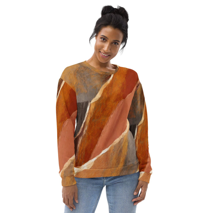 Graphic Sweatshirt for Women Rustic Brown Stone Print - Womens | Sweatshirts