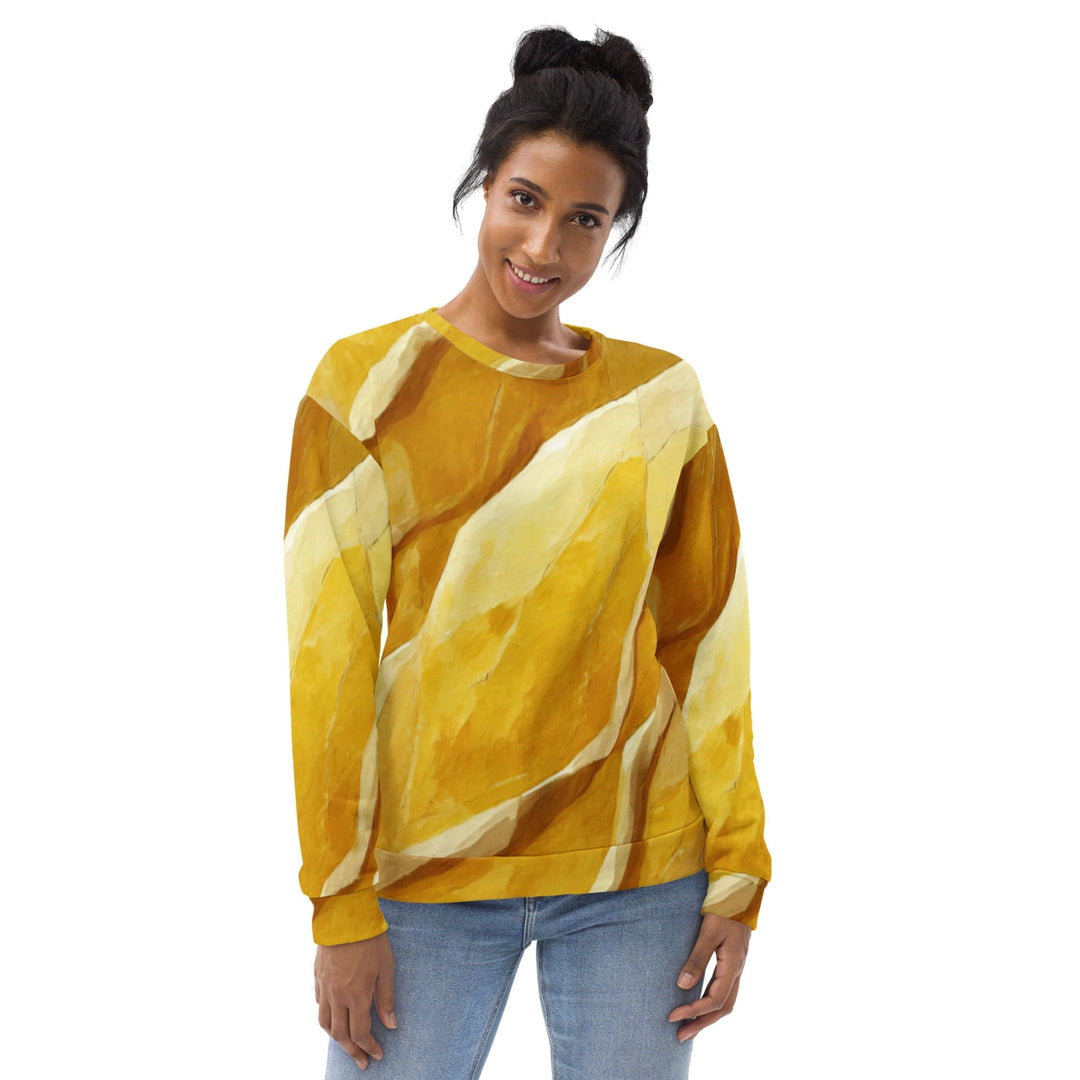 Graphic Sweatshirt for Women Rustic Yellow Stone Print - Womens | Sweatshirts