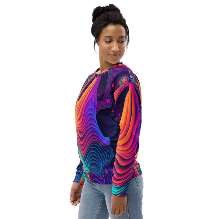 Graphic Sweatshirt for Women Vibrant Psychedelic Kaleidoscope Boho - Womens