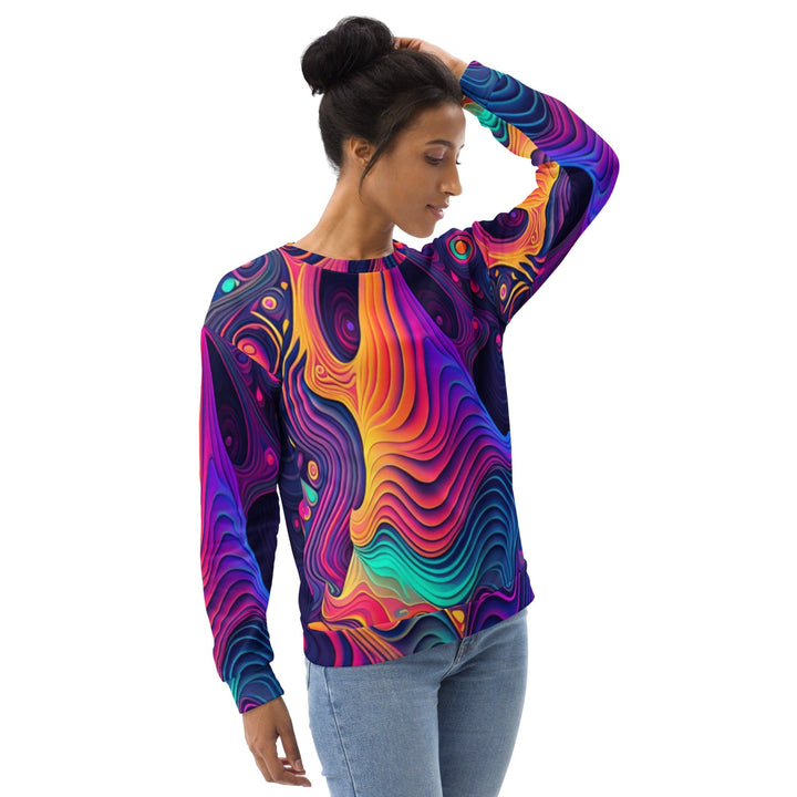 Graphic Sweatshirt for Women Vibrant Psychedelic Kaleidoscope Boho - Womens