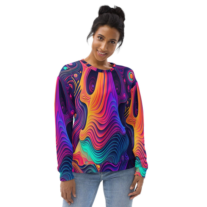 Graphic Sweatshirt for Women Vibrant Psychedelic Kaleidoscope Boho - Womens