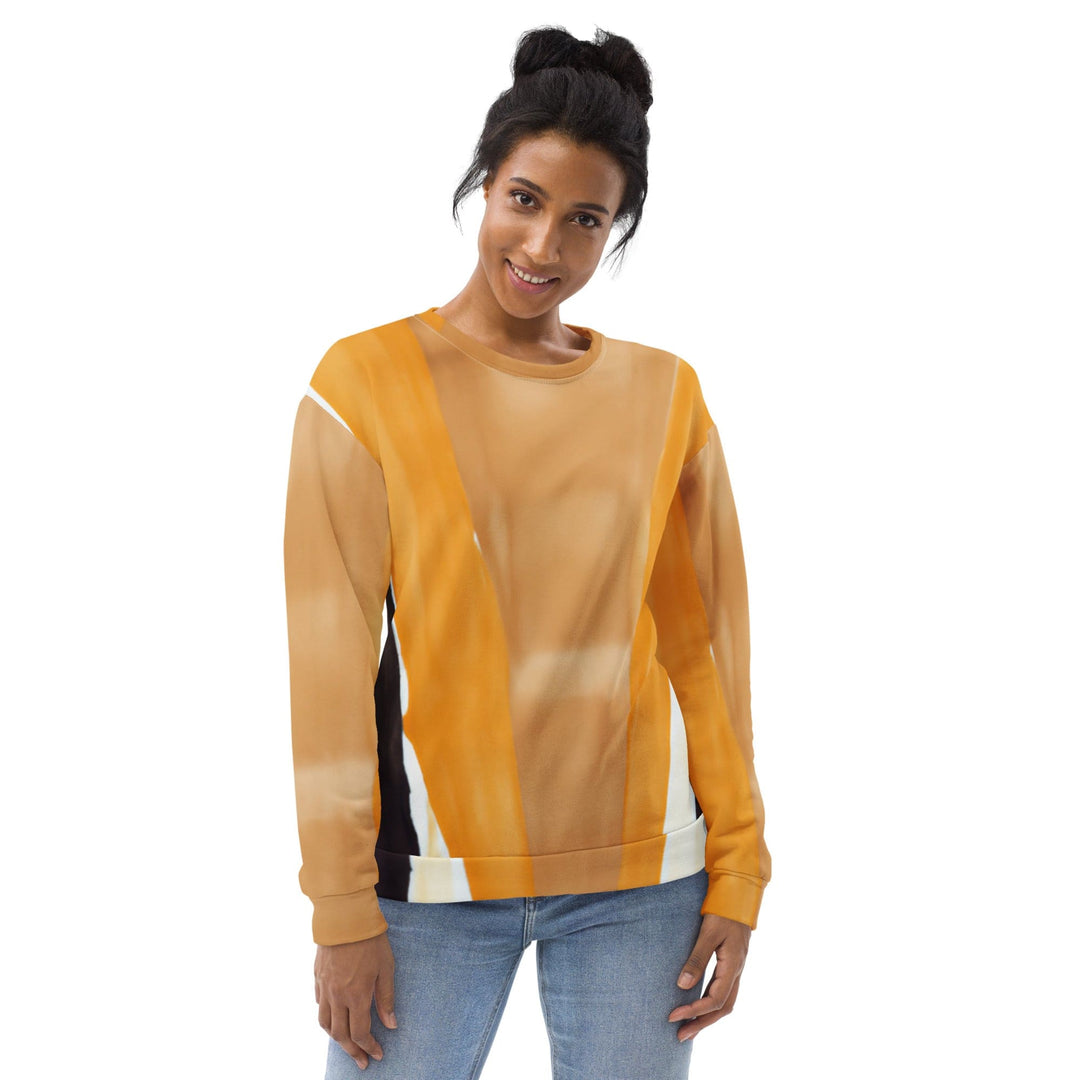 Graphic Sweatshirt for Women Yellow Brown Abstract Pattern - Womens