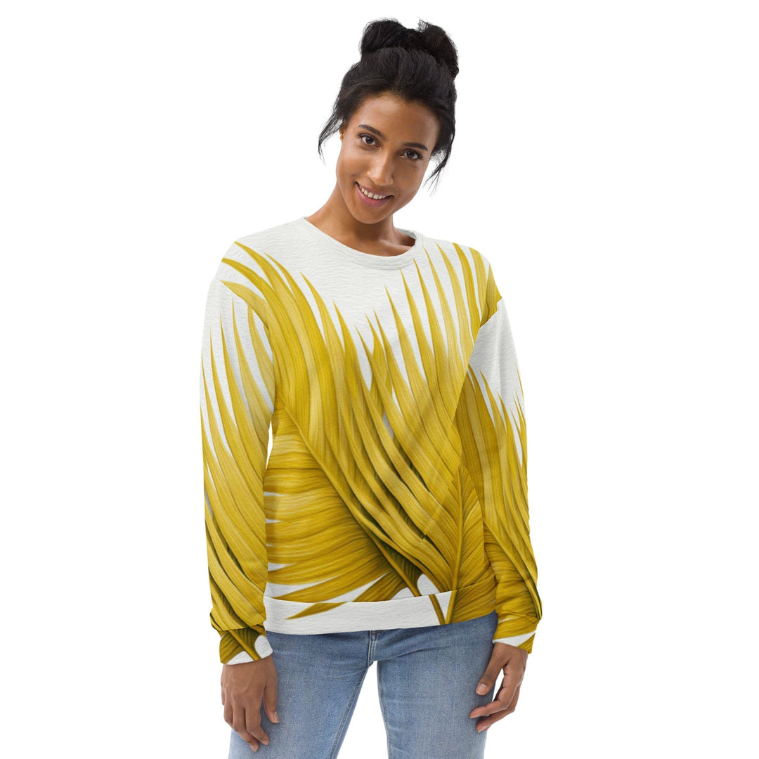 Graphic Sweatshirt for Women Yellow Palm Leaves - Womens | Sweatshirts | AOP