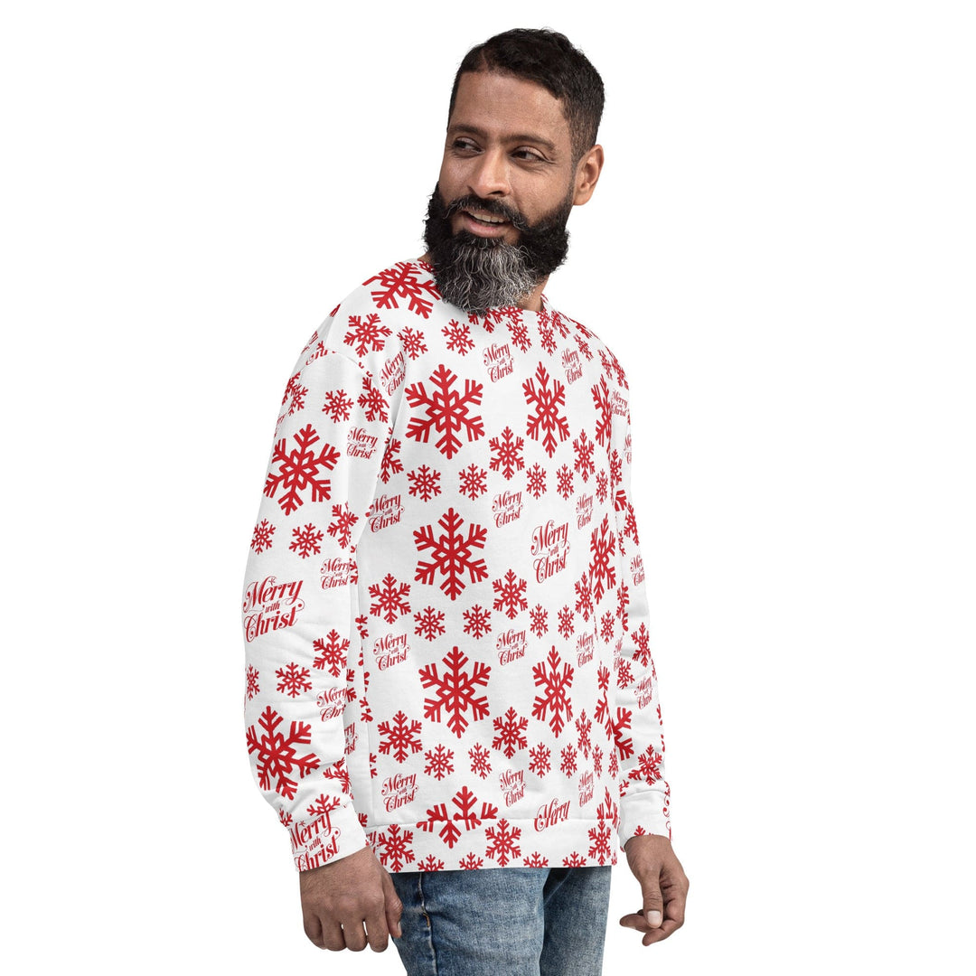 Graphic Sweatshirt - Merry with Christ - Red