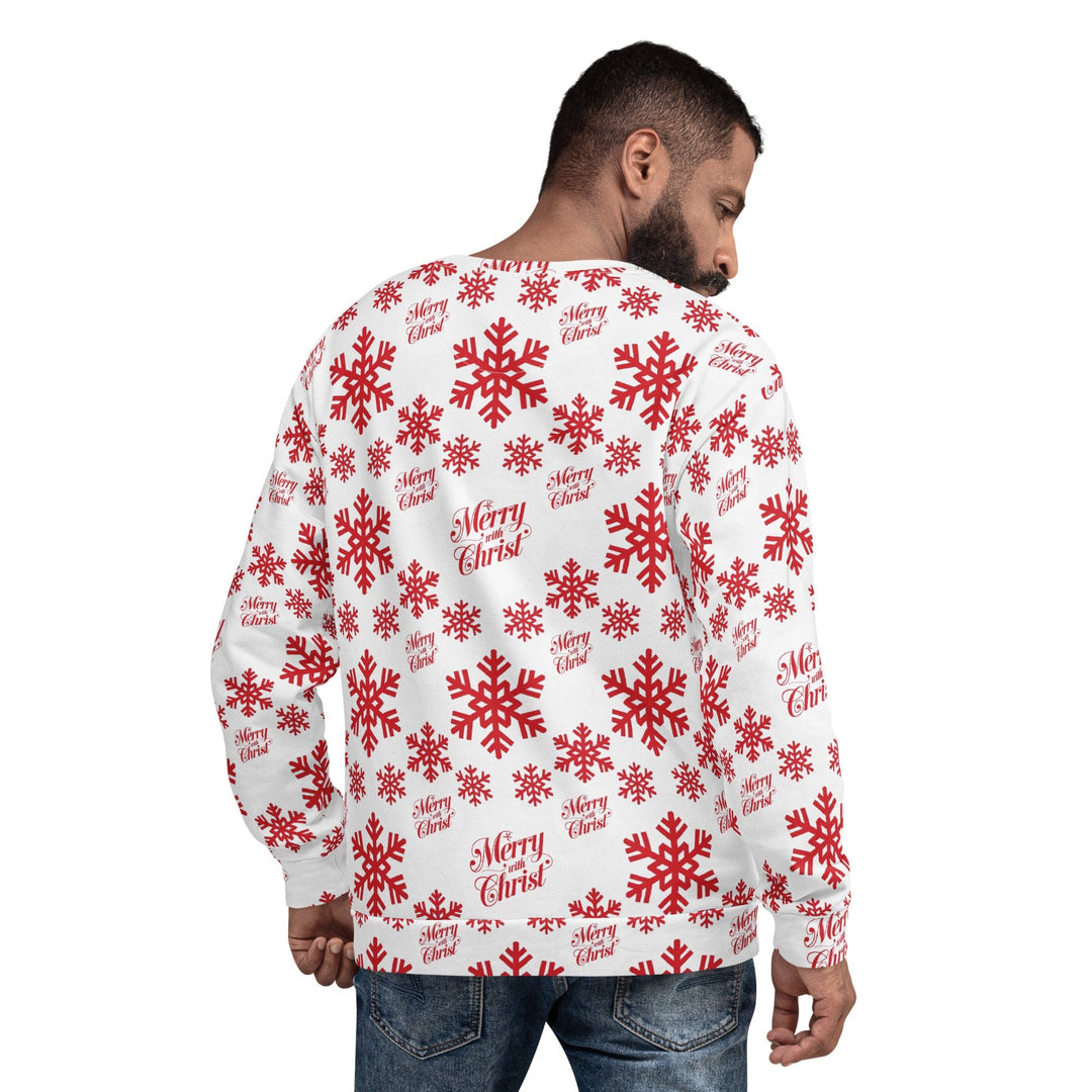 Graphic Sweatshirt - Merry with Christ - Red
