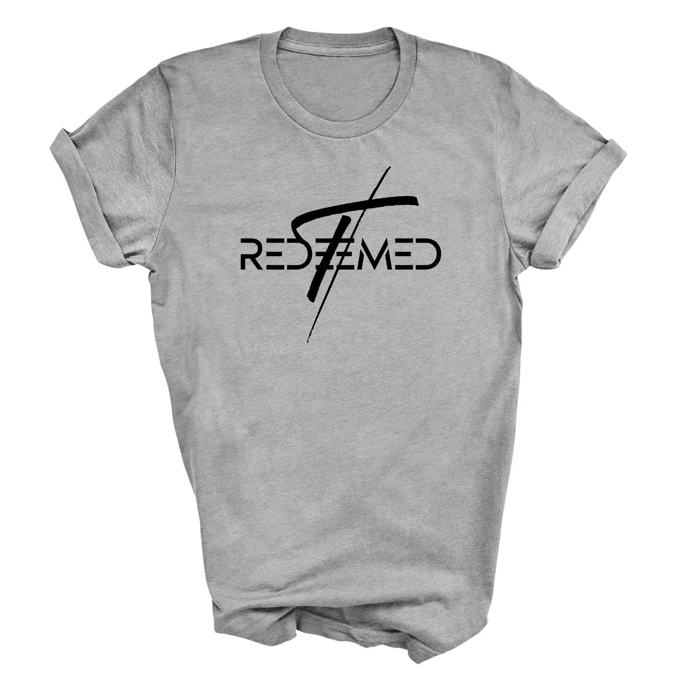 Graphic Tee T-shirt Redeemed Cross Black Illustration - Mens | T-Shirts