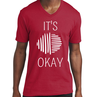 Graphic V - neck T - shirt Say It Soul Its Okay White Line Art - Unisex | T