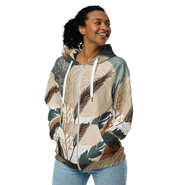 Graphic Zip Hoodie Boho Style Print 84276 - Womens/Hoodies/Zip Front/AOP