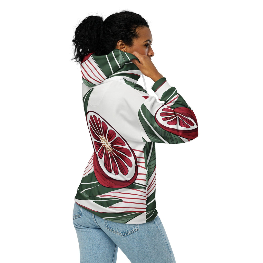 Womens Graphic Zip Hoodie Colorful Floral Lines 3 - Womens | Hoodies | Zip Front