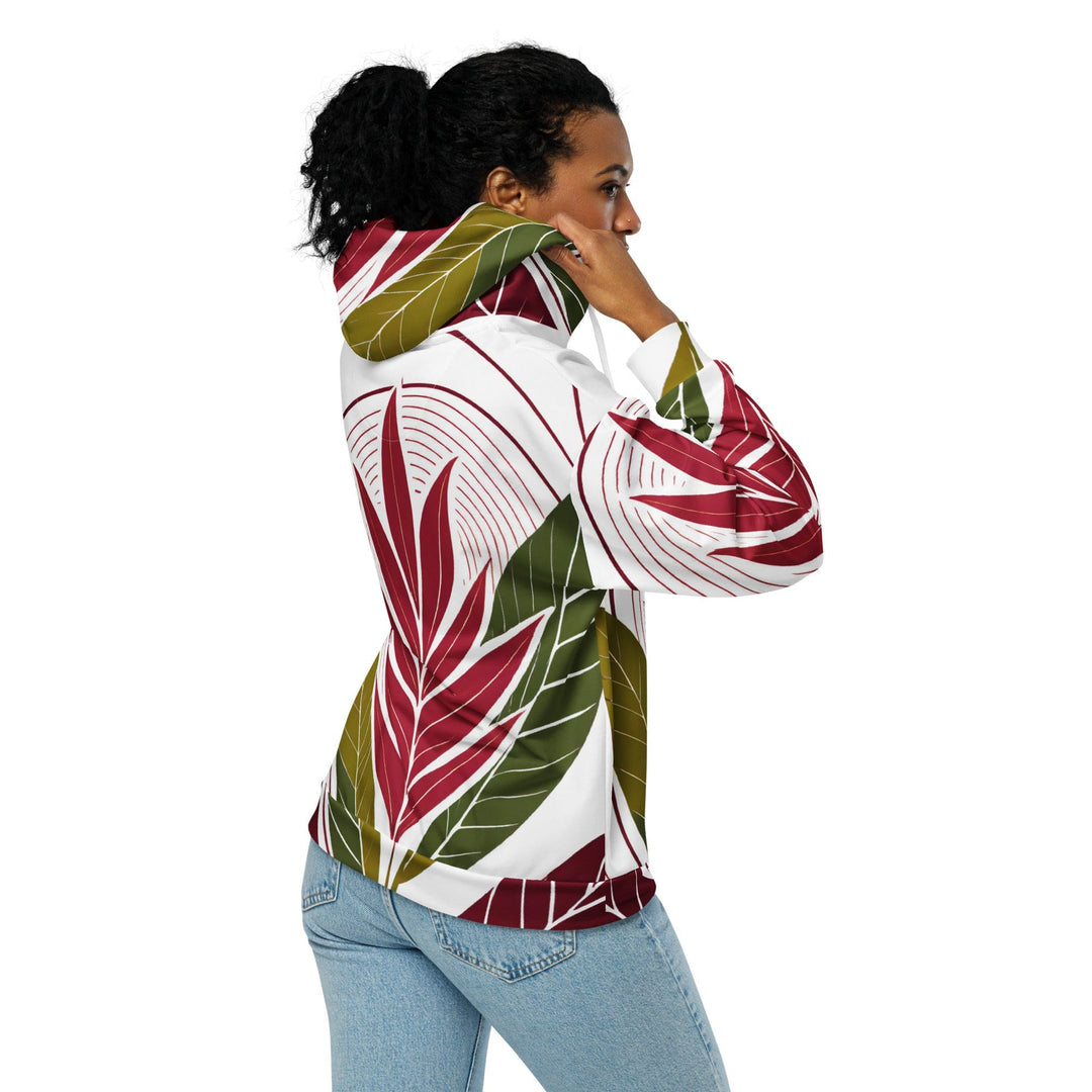 Womens Graphic Zip Hoodie Colorful Floral Lines 4 - Womens | Hoodies | Zip Front