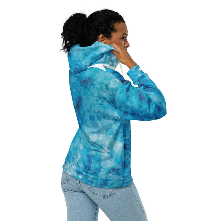 Womens Graphic Zip Hoodie Blue Marble Print - Womens | Hoodies | Zip Front