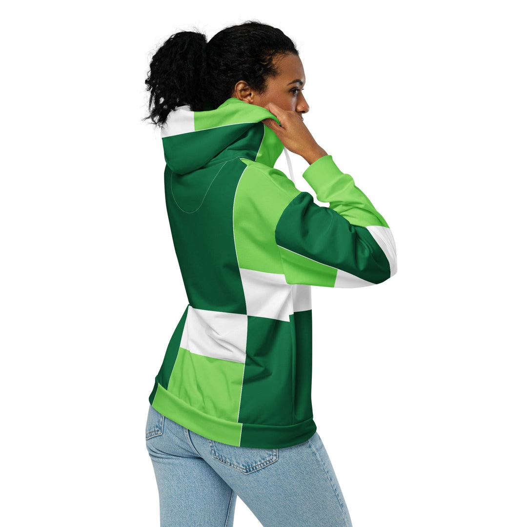 Graphic Zip Hoodie Lime Forest Irish Green Colorblock