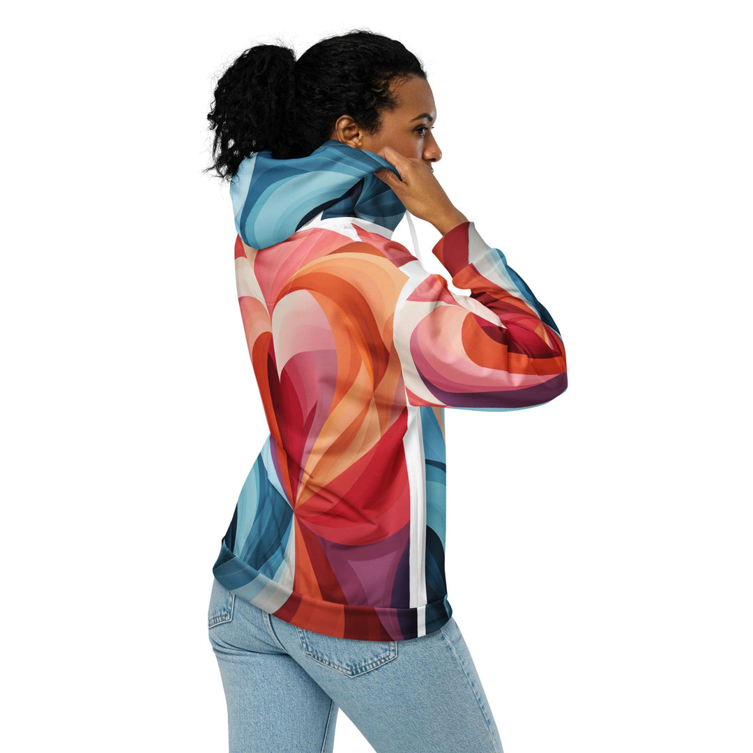 Womens Graphic Zip Hoodie Multicolor Heart Print - Womens | Hoodies | Zip Front