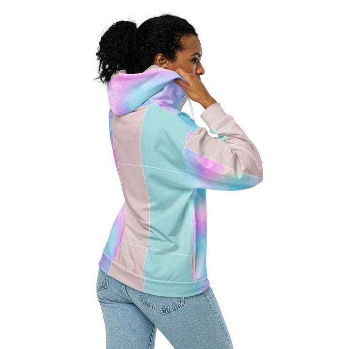 Graphic Zip Hoodie Pastel Colorblock Watercolor Illustration