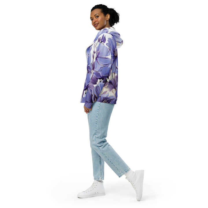 Graphic Zip Hoodie Purple Botanical Blooms 3