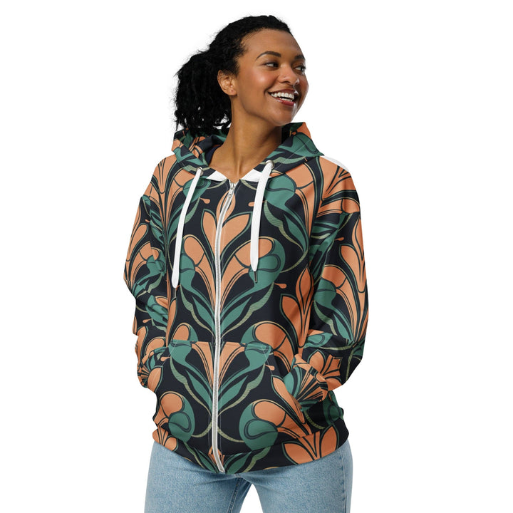 Womens Graphic Zip Hoodie Retro Vintage Pattern - Womens | Hoodies | Zip Front