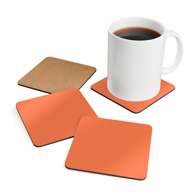 Handcrafted Square Coaster Set Of 4 Coral Orange Red - Home Decor