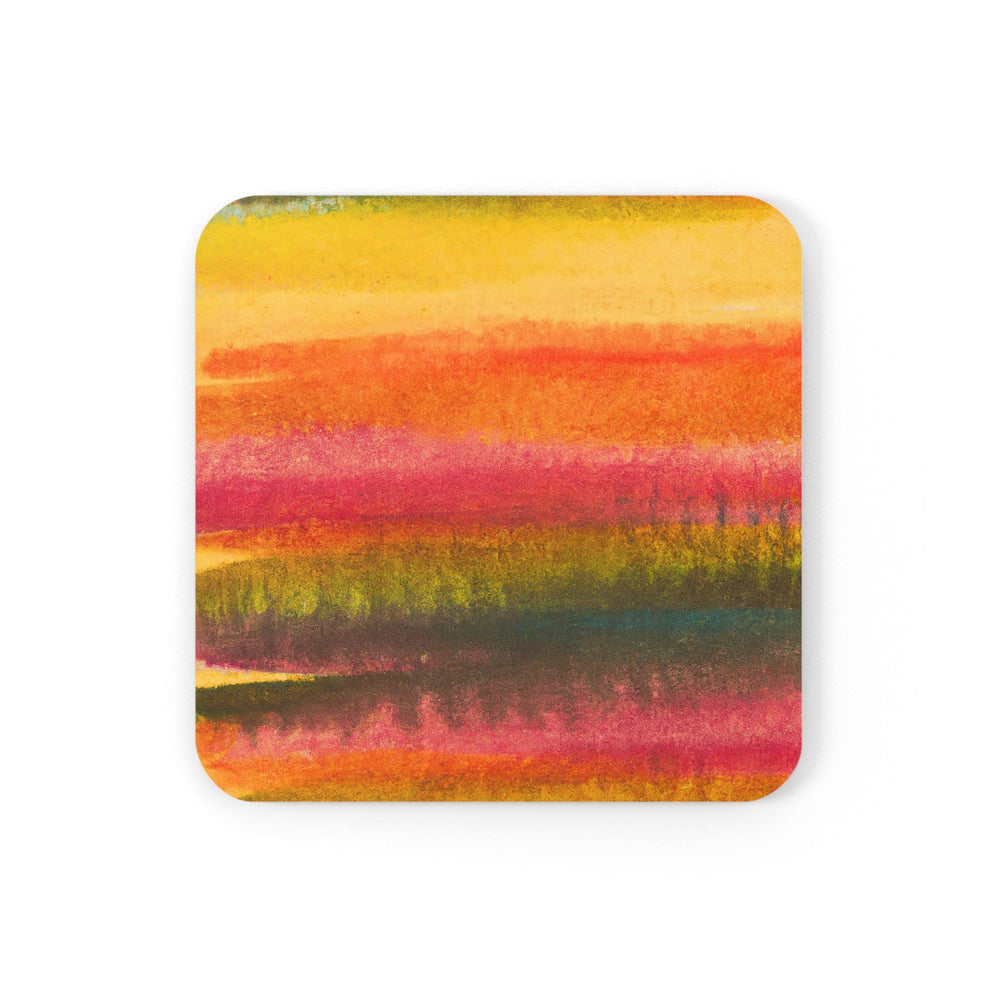 Handcrafted Square Coaster Set Of 4 For Drinks And Cups Autumn Fall Watercolor