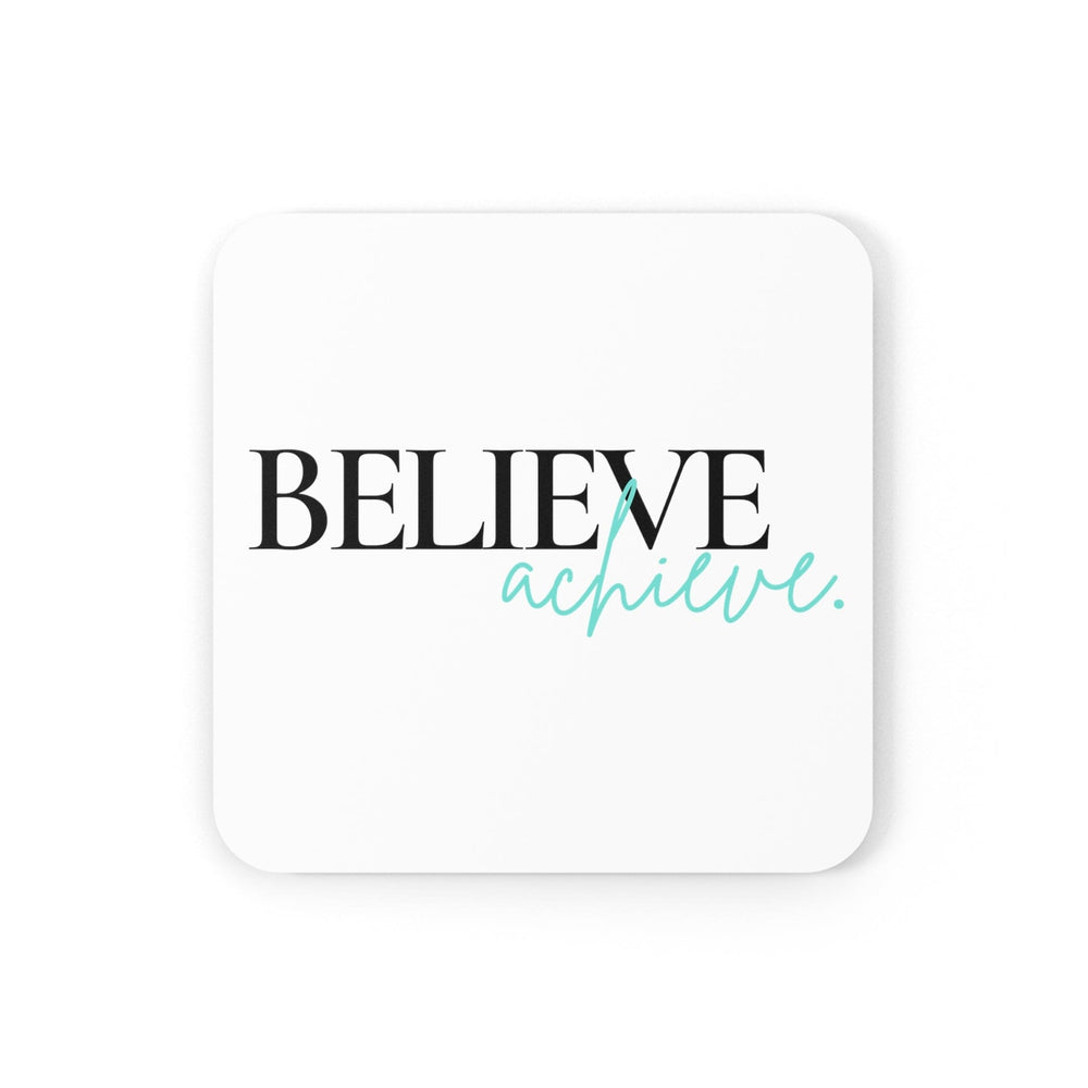 Handcrafted Square Coaster Set of 4 - Believe and Achieve - Decorative