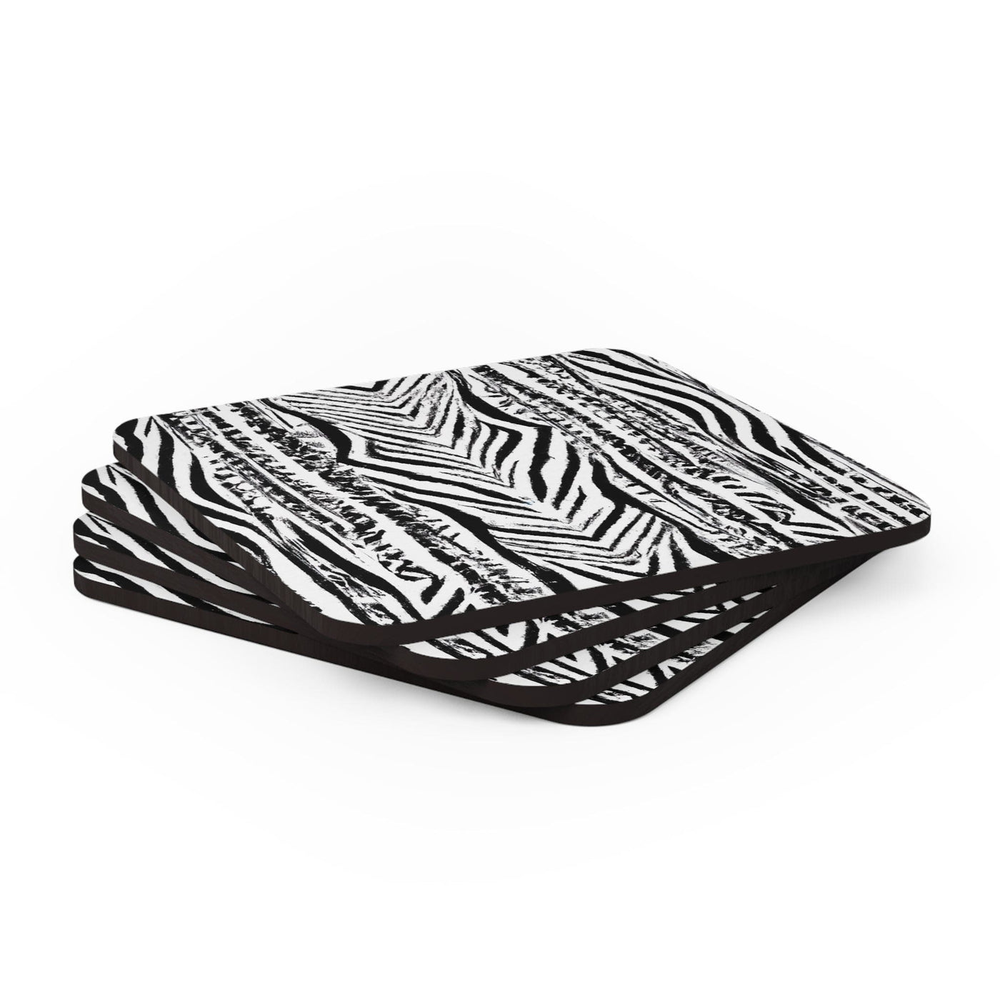 Handcrafted Square Coaster Set Of 4 For Drinks And Cups Black White Native