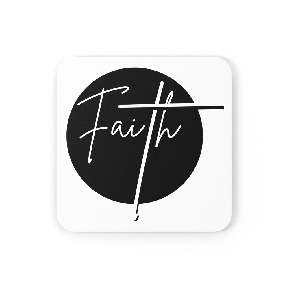 Handcrafted Square Coaster Set of 4 - Faith Print - Decorative | Coasters