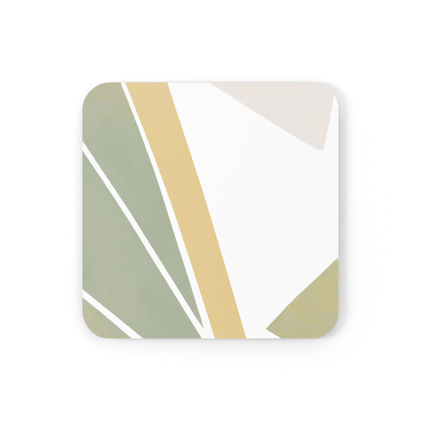 Handcrafted Square Coaster Set Of 4 For Drinks And Cups Green Abstract