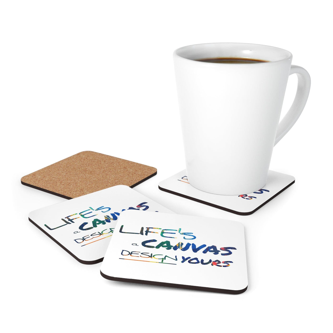 Handcrafted Square Coaster Set Of 4 For Drinks And Cups Life’s a Canvas